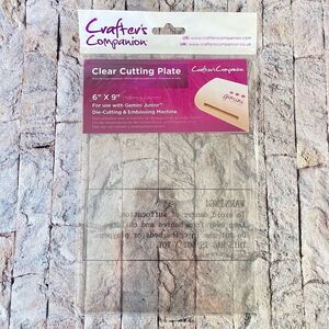 Crafters Companion NWT Clear Cutting Plate 6" x 9" For Use With Gemini Jr